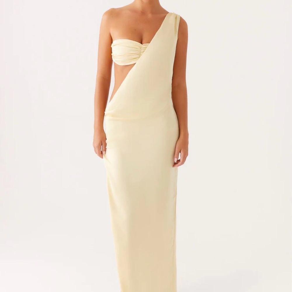 Peppermayo Yellow One-Shoulder Maxi Dress